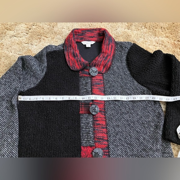 Coldwater Creek Sweater/Jacket/Cardigan, Sz. MP, Multi-Media, Red/Black - Picture 9 of 11
